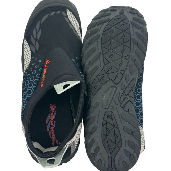 Aqua Sphere Sporter‎ Beachwalker Black Blue Beach Shoes Pool River Size M9 W11 - Picture 2 of 11